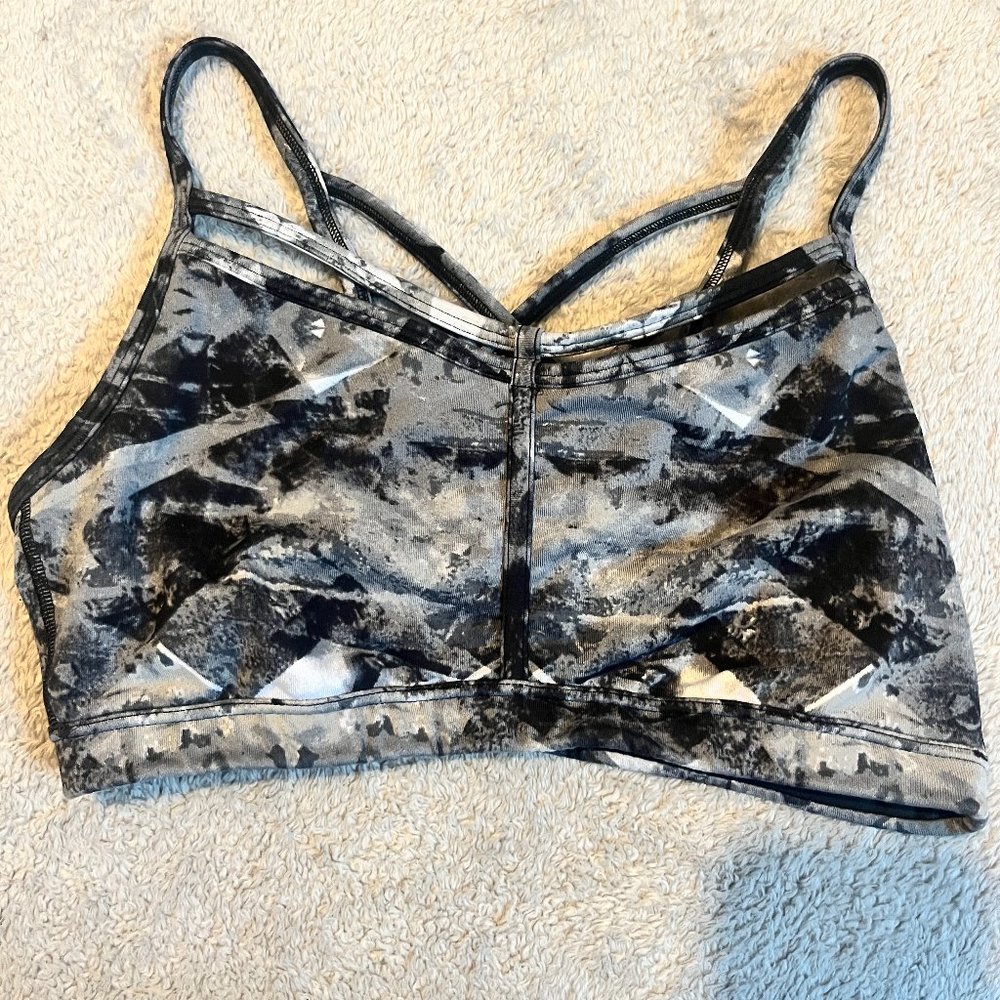 Athleta Sports Bra Gray Black